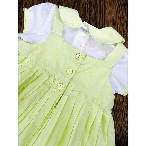 NEW First Impressions Baby Girl 6-12 Months Lemon Lime Embroidered 2-piece Dress - Picture 3 of 7
